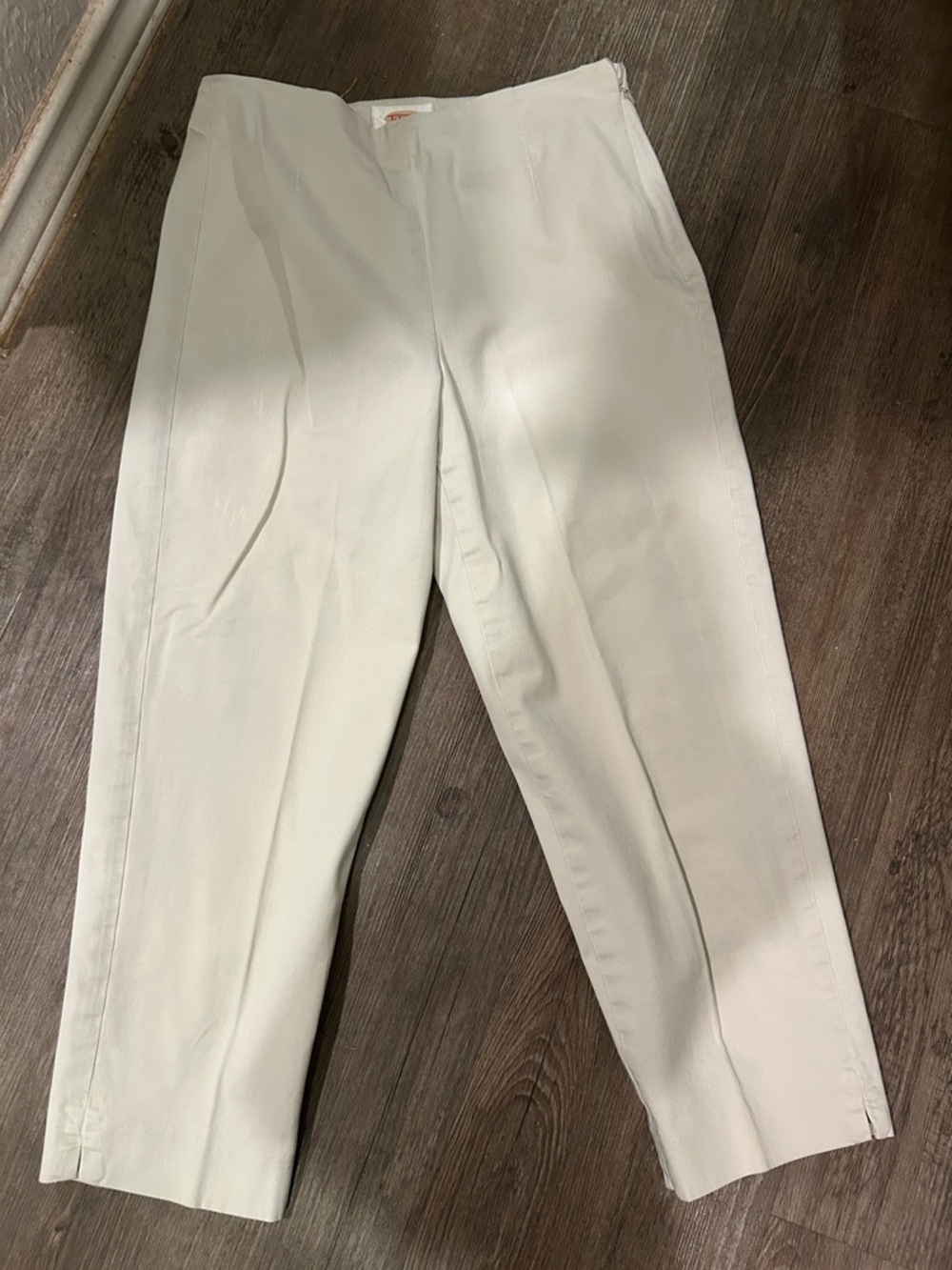 Talbots Cream Cropped Straight-Leg Pants